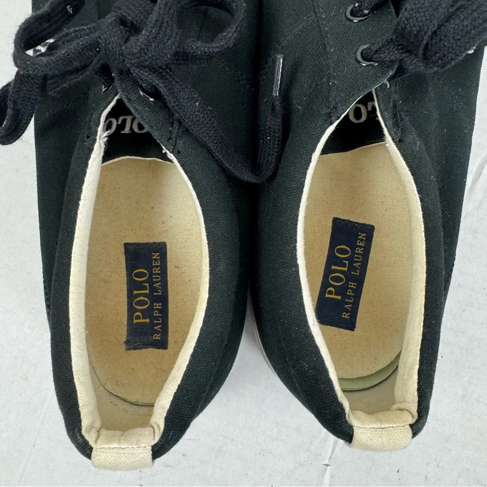 Polo Ralph Lauren Black Canvas Low‎ Top Sneakers Men’s Size 16D Casual Shoes